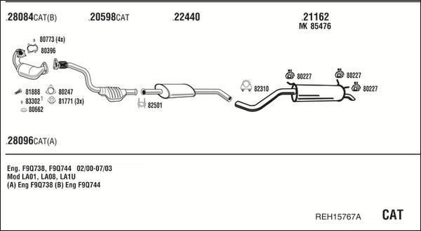 Fonos REH15767A - Система випуску ОГ autocars.com.ua