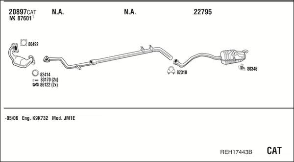 Fonos REH17443B - Система випуску ОГ autocars.com.ua