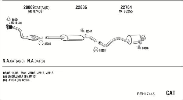 Fonos REH17445 - Система випуску ОГ autocars.com.ua