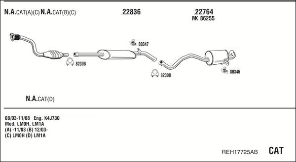 Fonos REH17725AB - Система випуску ОГ autocars.com.ua