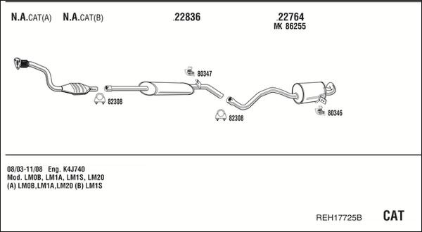 Fonos REH17725B - Система випуску ОГ autocars.com.ua