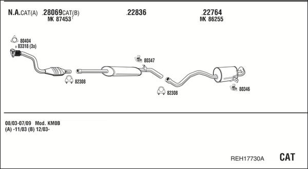Fonos REH17730A - Система випуску ОГ autocars.com.ua