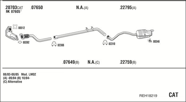 Fonos REH18219 - Система випуску ОГ autocars.com.ua