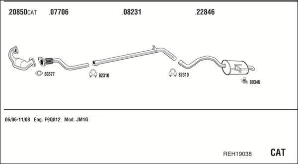 Fonos REH19038 - Система випуску ОГ autocars.com.ua