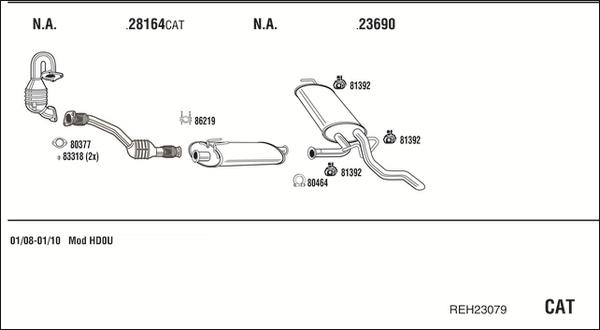 Fonos REH23079 - Система випуску ОГ autocars.com.ua