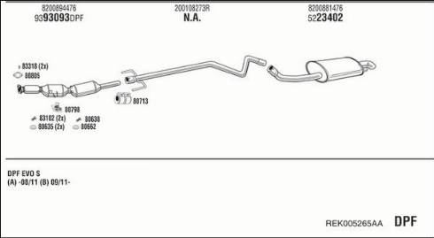 Fonos REK005265AA - Система випуску ОГ autocars.com.ua