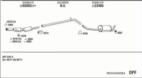 Fonos REK005265BA - Система випуску ОГ autocars.com.ua