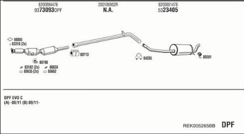 Fonos REK005265BB - Система випуску ОГ autocars.com.ua