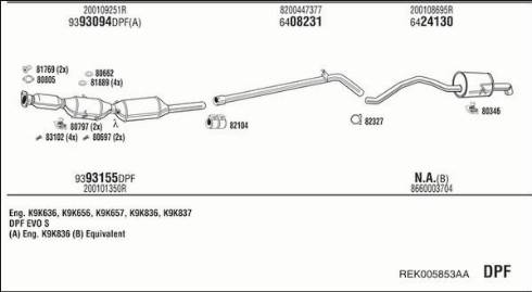 Fonos REK005853AA - Система випуску ОГ autocars.com.ua