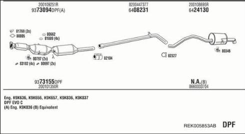 Fonos REK005853AB - Система випуску ОГ autocars.com.ua