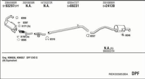 Fonos REK005853BA - Система випуску ОГ autocars.com.ua