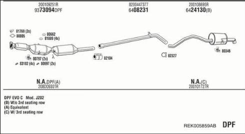 Fonos REK005859AB - Система випуску ОГ autocars.com.ua