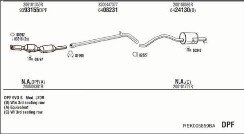 Fonos REK005859BA - Система випуску ОГ autocars.com.ua