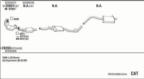 Fonos REK008842AA - Система випуску ОГ autocars.com.ua