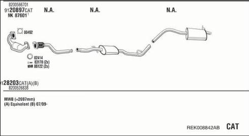 Fonos REK008842AB - Система випуску ОГ autocars.com.ua