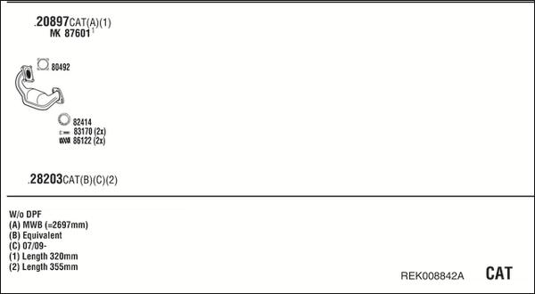 Fonos REK008842A - Система випуску ОГ autocars.com.ua