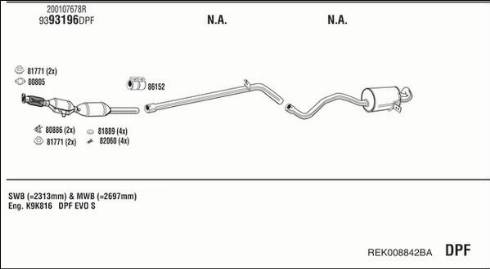 Fonos REK008842BA - Система випуску ОГ autocars.com.ua