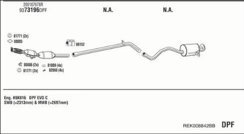 Fonos REK008842BB - Система випуску ОГ autocars.com.ua