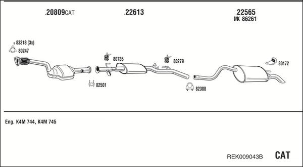 Fonos REK009043B - Система випуску ОГ autocars.com.ua