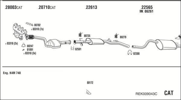 Fonos REK009043C - Система випуску ОГ autocars.com.ua
