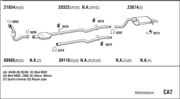 Fonos REK009044 - Система випуску ОГ autocars.com.ua