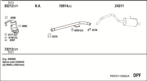 Fonos REK011068AA - Система випуску ОГ autocars.com.ua