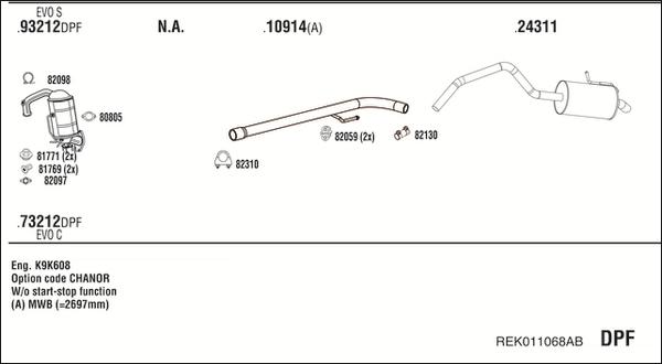 Fonos REK011068AB - Система випуску ОГ autocars.com.ua