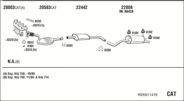 Fonos REK011479 - Система випуску ОГ autocars.com.ua