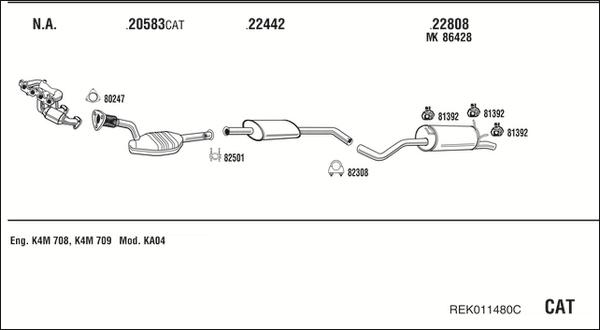 Fonos REK011480C - Система випуску ОГ autocars.com.ua