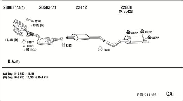 Fonos REK011486 - Система випуску ОГ autocars.com.ua