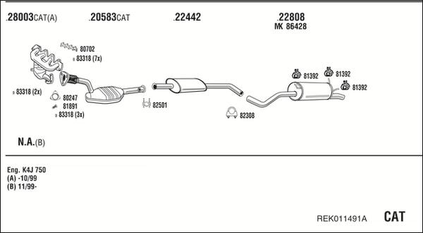 Fonos REK011491A - Система випуску ОГ autocars.com.ua