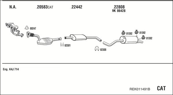 Fonos REK011491B - Система випуску ОГ autocars.com.ua