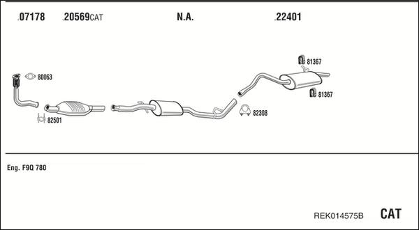 Fonos REK014575B - Система випуску ОГ autocars.com.ua