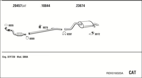 Fonos REK016020A - Система випуску ОГ autocars.com.ua