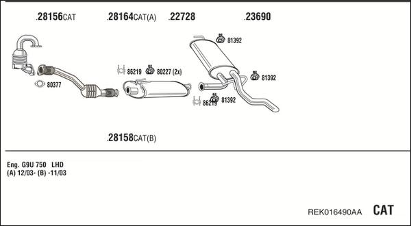 Fonos REK016490AA - Система випуску ОГ autocars.com.ua