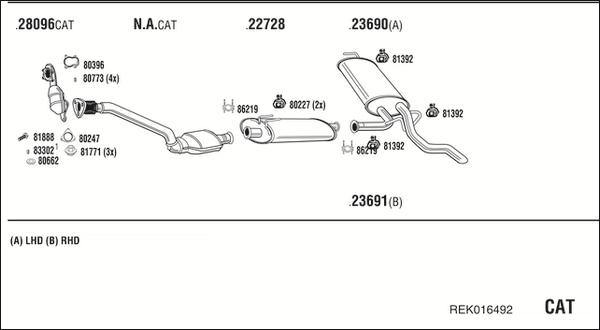 Fonos REK016492 - Система випуску ОГ autocars.com.ua