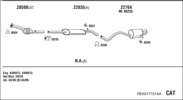 Fonos REK017721AA - Система випуску ОГ autocars.com.ua
