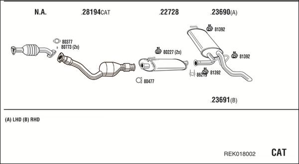 Fonos REK018002 - Система випуску ОГ autocars.com.ua