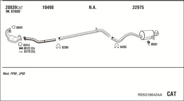 Fonos REK018642AA - Система випуску ОГ autocars.com.ua