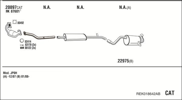 Fonos REK018642AB - Система випуску ОГ autocars.com.ua