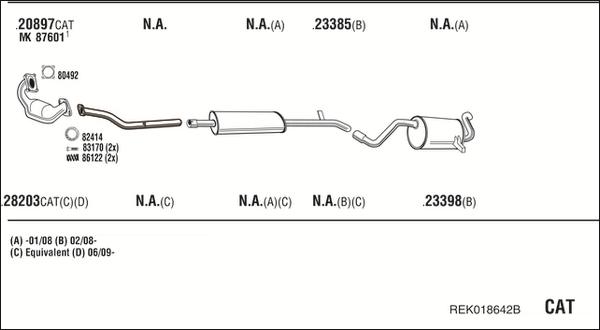 Fonos REK018642B - Система випуску ОГ autocars.com.ua