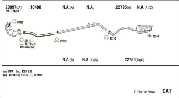 Fonos REK018788A - Система випуску ОГ autocars.com.ua