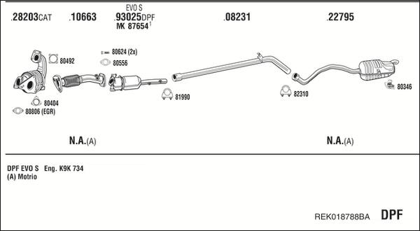 Fonos REK018788BA - Система випуску ОГ autocars.com.ua