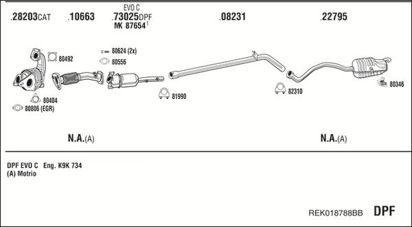 Fonos REK018788BB - Система випуску ОГ autocars.com.ua