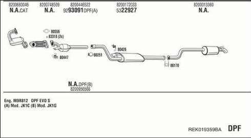 Fonos REK019359BA - Система випуску ОГ autocars.com.ua