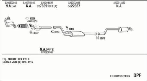 Fonos REK019359BB - Система випуску ОГ autocars.com.ua