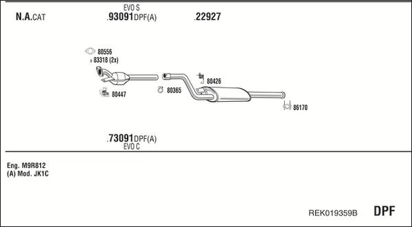 Fonos REK019359B - Система випуску ОГ autocars.com.ua