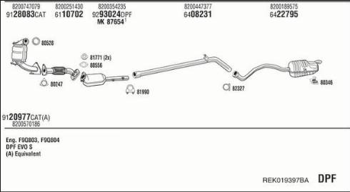 Fonos REK019397BA - Система випуску ОГ autocars.com.ua