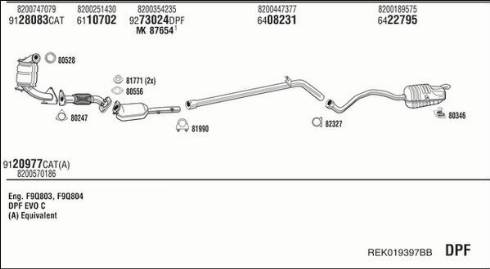 Fonos REK019397BB - Система випуску ОГ autocars.com.ua
