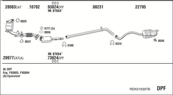 Fonos REK019397B - Система випуску ОГ autocars.com.ua